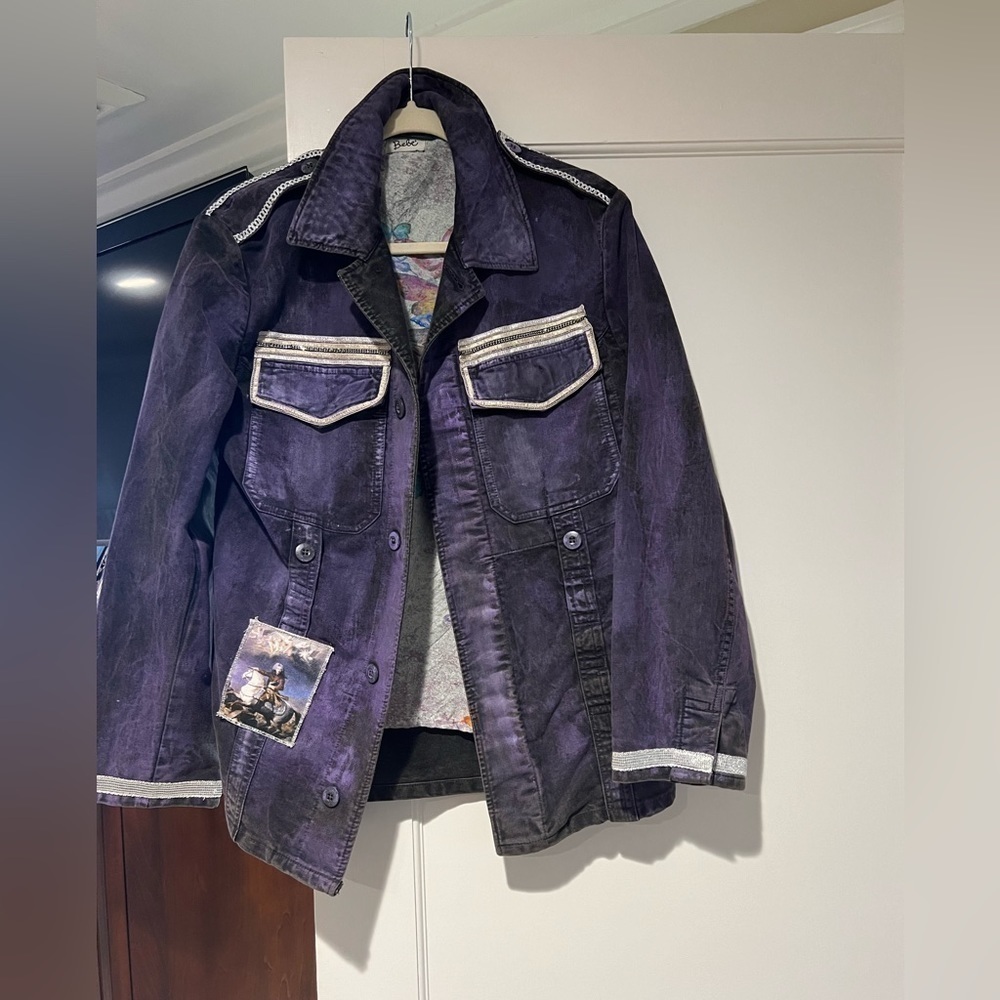 Purple Cotton Jacket Size S/M Chore coat - Picture 3 of 9